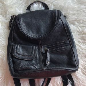 Tignanello black leather backpack
